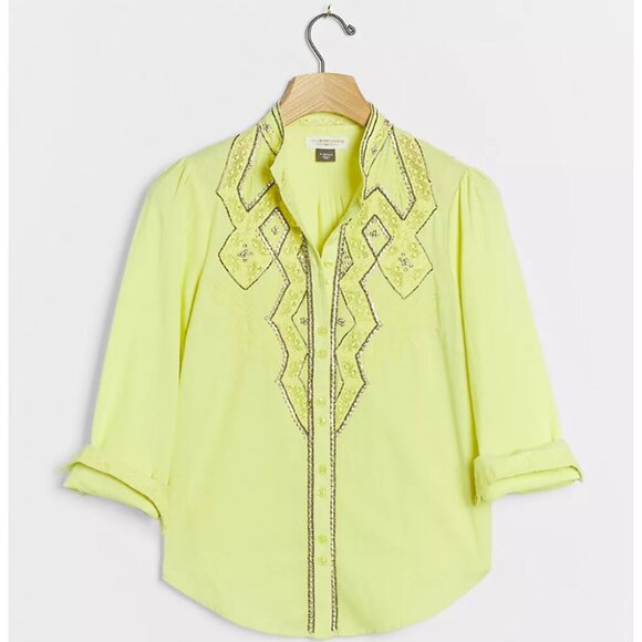 Anthropologie Pilcro Nayeli Beaded Buttondown - Picture 3 of 15